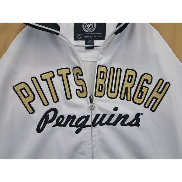 Pittsburg Penguins G-III Sports Carl Banks NHL Full Zip Jacket Size Large White - Picture 4 of 6